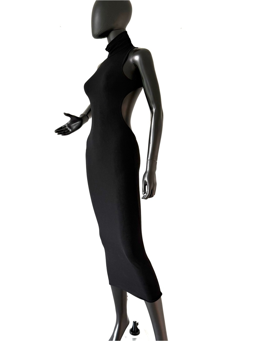 Open Back Turtleneck Maxi Dress Slim Fit Bodycon Dress Casual Dress Backless